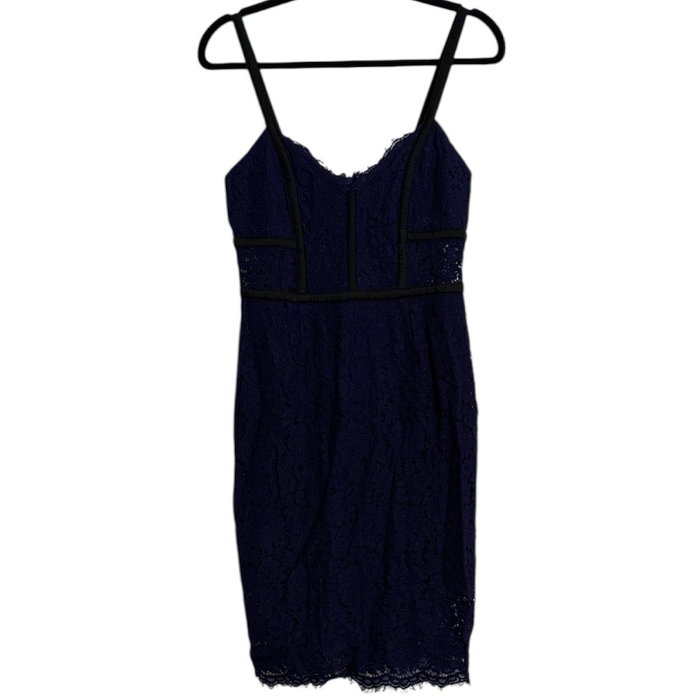 🖤 Express Navy Blue and Black Lace Overlay Dress